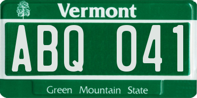 VT license plate ABQ041