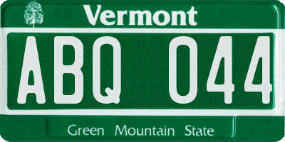 VT license plate ABQ044