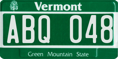 VT license plate ABQ048