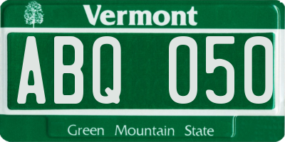 VT license plate ABQ050