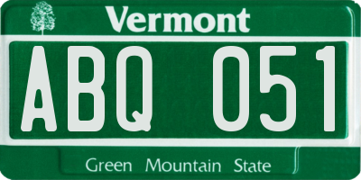 VT license plate ABQ051