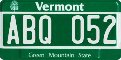 VT license plate ABQ052