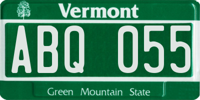 VT license plate ABQ055