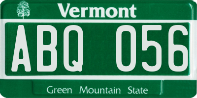VT license plate ABQ056