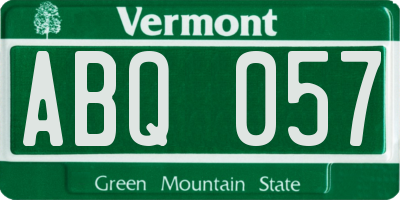 VT license plate ABQ057