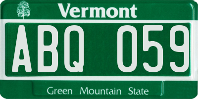 VT license plate ABQ059