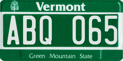 VT license plate ABQ065