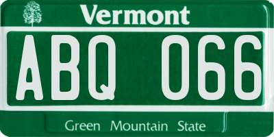 VT license plate ABQ066