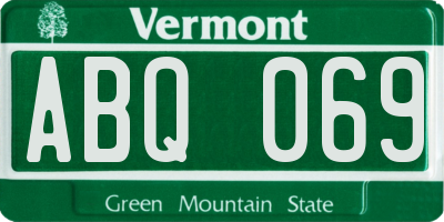 VT license plate ABQ069