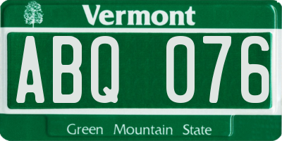 VT license plate ABQ076