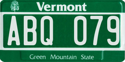 VT license plate ABQ079