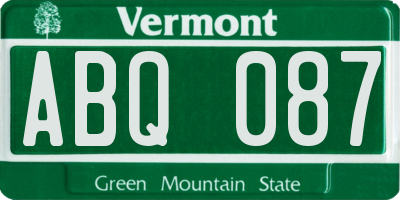 VT license plate ABQ087