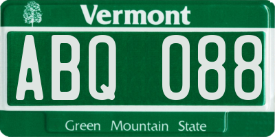 VT license plate ABQ088