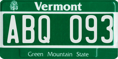 VT license plate ABQ093