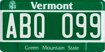 VT license plate ABQ099