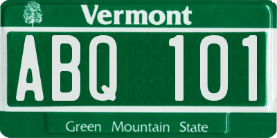 VT license plate ABQ101