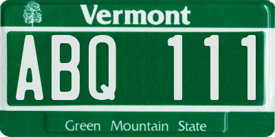 VT license plate ABQ111