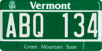 VT license plate ABQ134