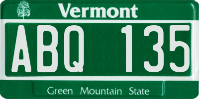 VT license plate ABQ135