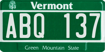 VT license plate ABQ137