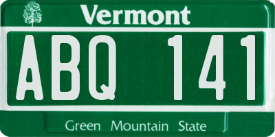 VT license plate ABQ141