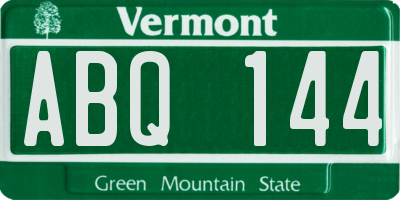 VT license plate ABQ144