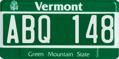 VT license plate ABQ148