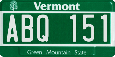 VT license plate ABQ151