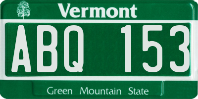 VT license plate ABQ153