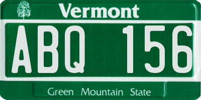 VT license plate ABQ156