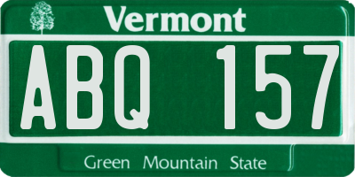 VT license plate ABQ157