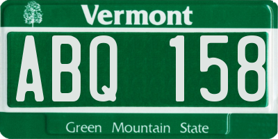 VT license plate ABQ158