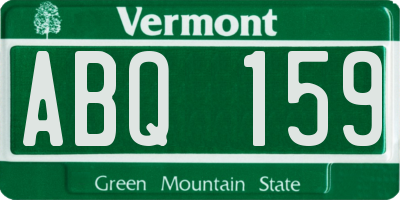 VT license plate ABQ159