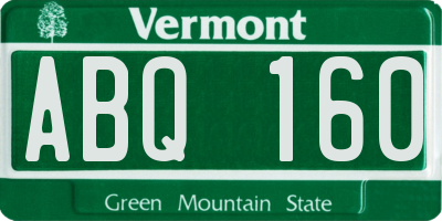 VT license plate ABQ160