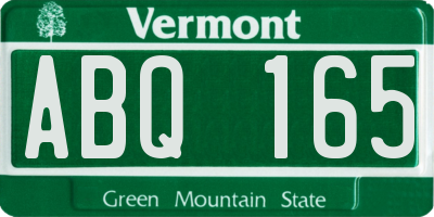 VT license plate ABQ165