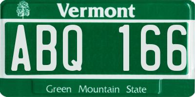 VT license plate ABQ166