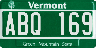 VT license plate ABQ169