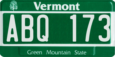 VT license plate ABQ173