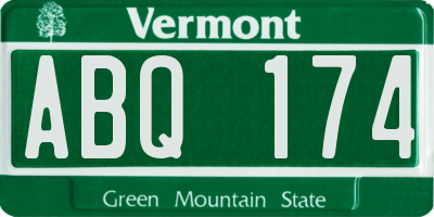 VT license plate ABQ174