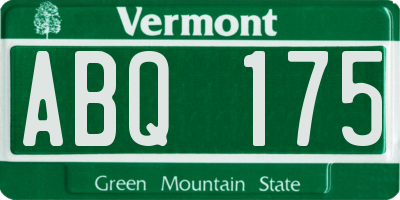 VT license plate ABQ175