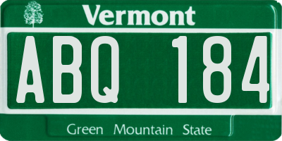 VT license plate ABQ184