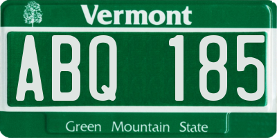 VT license plate ABQ185