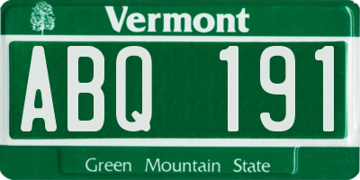 VT license plate ABQ191