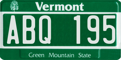 VT license plate ABQ195