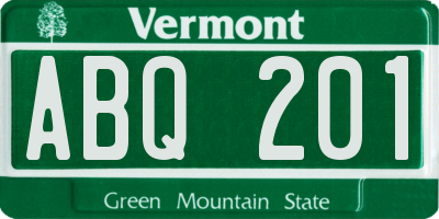 VT license plate ABQ201