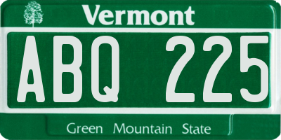 VT license plate ABQ225