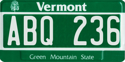 VT license plate ABQ236