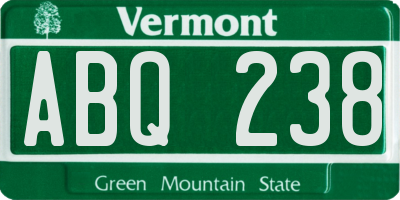 VT license plate ABQ238