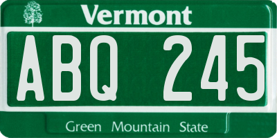 VT license plate ABQ245