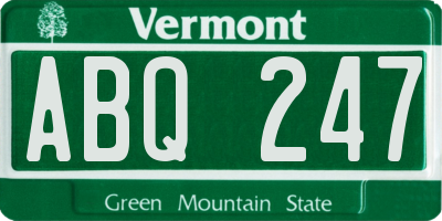 VT license plate ABQ247